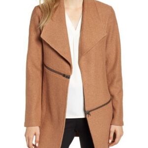 Anne Klein Wool Blend Open Front Blazer Jacket Camel Color M/L